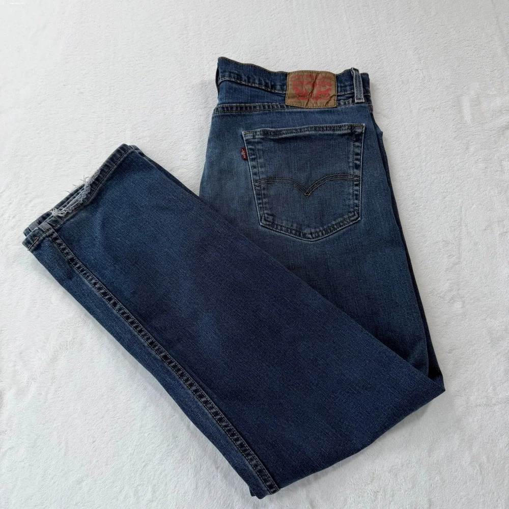Levi's 514 Straight Fit Jeans Mens W36 L30 Blue Good Condition Denim 00514-0402